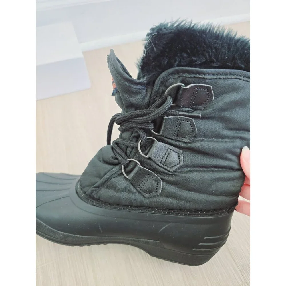 Sorel Kaufman Canada Black Waterproof Felt Lace Up Snow Winter Boots Shoes 8 - Picture 9 of 12